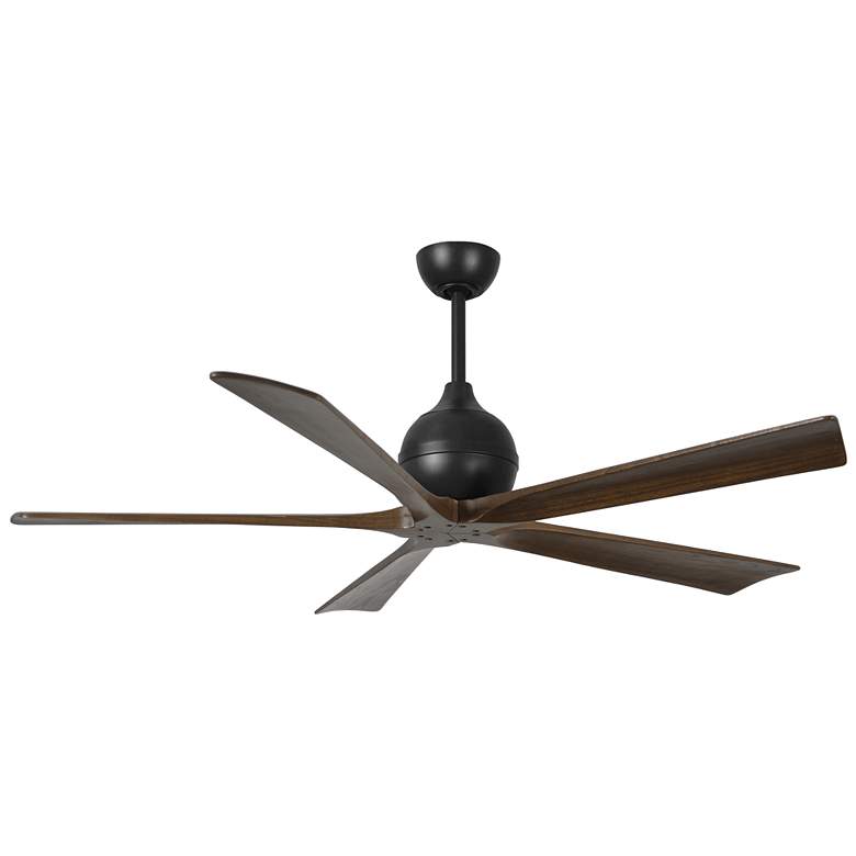 Image 1 60 inch Matthews Irene-5 Matte Black and Walnut Damp Remote Ceiling Fan