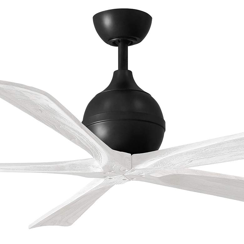 Image 2 60" Matthews Irene-5 Matte Black White Damp Ceiling Fan with Remote more views