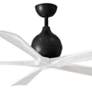 2_60" Matthews Irene-5 Matte Black White Damp Ceiling Fan with Remote more views