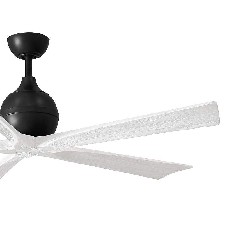 Image 3 60" Matthews Irene-5 Matte Black White Damp Ceiling Fan with Remote more views