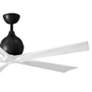 3_60" Matthews Irene-5 Matte Black White Damp Ceiling Fan with Remote more views