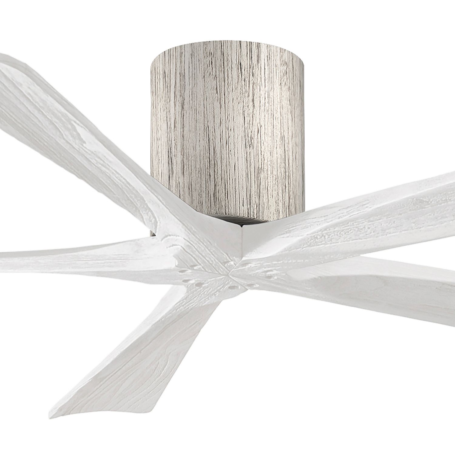 Image 2 60" Matthews Irene-5H Barnwood and White Hugger Remote Ceiling Fan more views