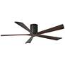 60" Matthews Irene-5H Black and Walnut Hugger Ceiling Fan with Remote