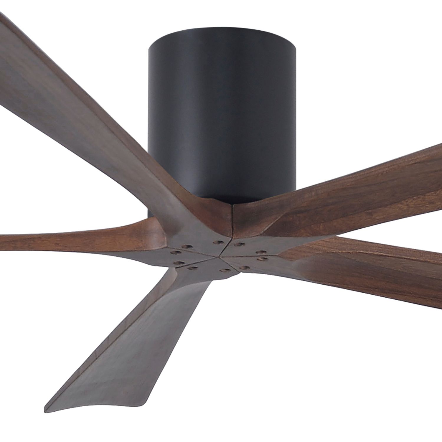Image 2 60" Matthews Irene-5H Black and Walnut Hugger Ceiling Fan with Remote more views