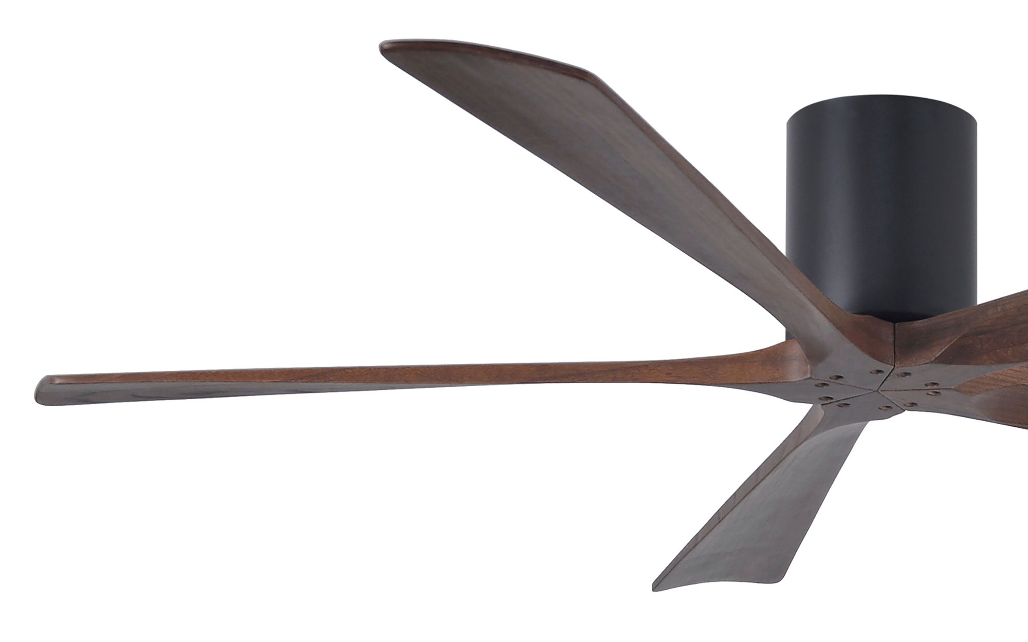 Image 3 60" Matthews Irene-5H Black and Walnut Hugger Ceiling Fan with Remote more views