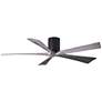 60" Matthews Irene-5H Black Barnwood Hugger Ceiling Fan with Remote