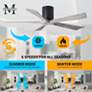 60" Matthews Irene-5H Black Barnwood Hugger Ceiling Fan with Remote