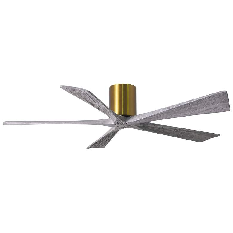 Image 1 60" Matthews Irene-5H Brass Barnwood Hugger Ceiling Fan with Remote