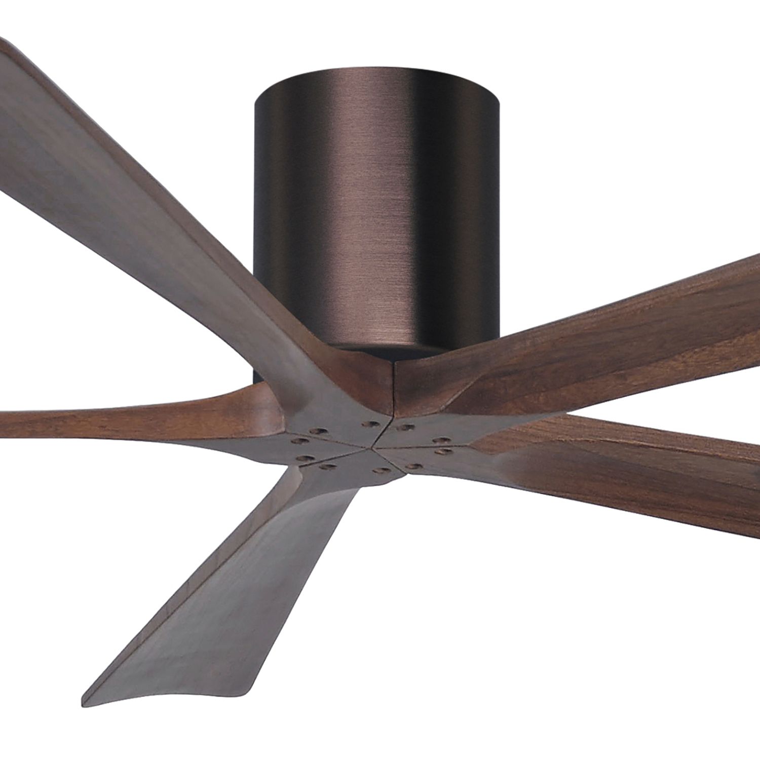 Image 2 60" Matthews Irene-5H Bronze and Walnut Hugger Ceiling Fan with Remote more views