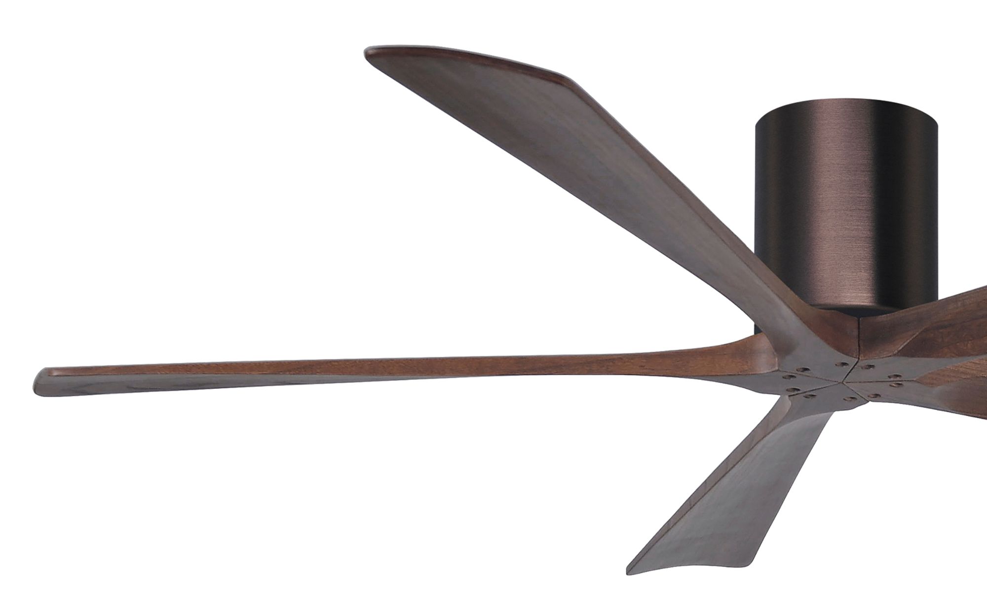 Image 3 60" Matthews Irene-5H Bronze and Walnut Hugger Ceiling Fan with Remote more views