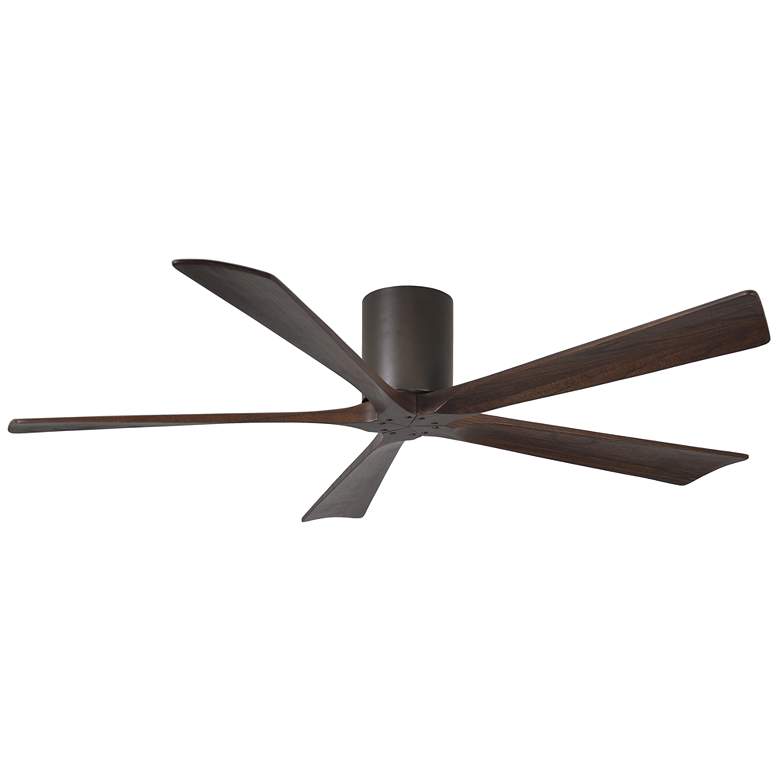 Image 1 60" Matthews Irene-5H Bronze and Walnut Hugger Ceiling Fan with Remote