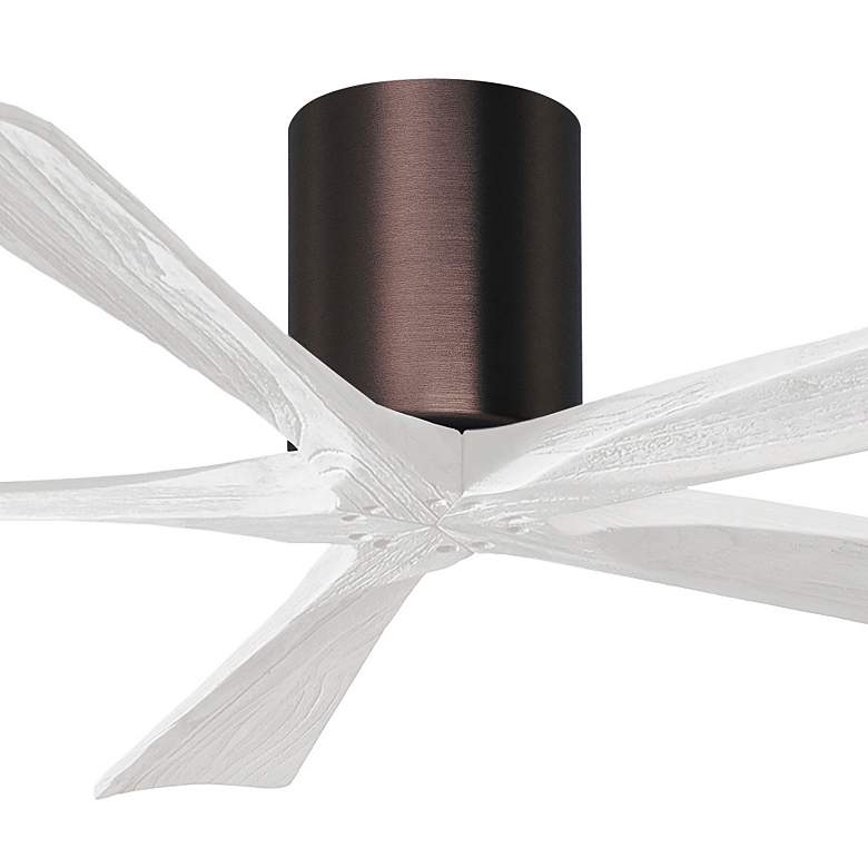 Image 2 60" Matthews Irene-5H Bronze and White Hugger Ceiling Fan with Remote more views
