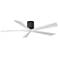 60" Matthews Irene-5H Bronze and White Hugger Ceiling Fan with Remote