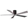 60" Matthews Irene-5H Bronze Barnwood Hugger Ceiling Fan with Remote