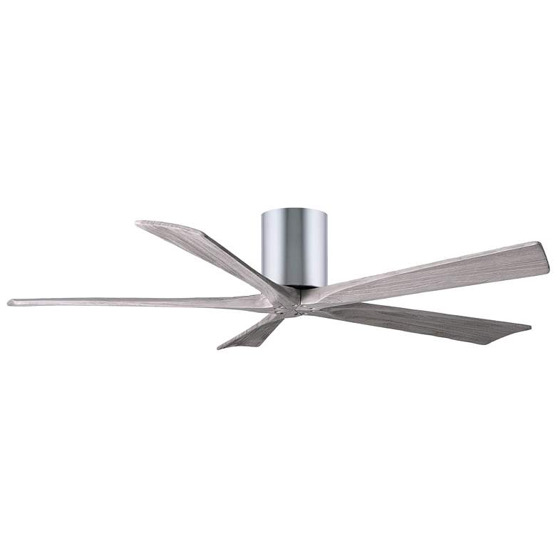 Image 1 60" Matthews Irene-5H Chrome and Barnwood Hugger Remote Ceiling Fan