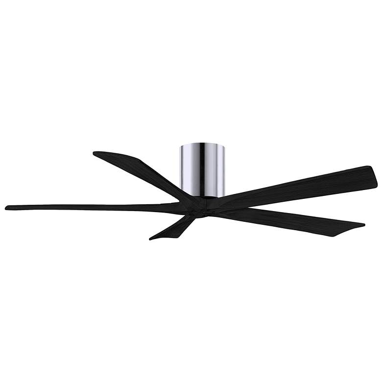 Image 1 60 inch Matthews Irene-5H Chrome and Black Hugger Ceiling Fan with Remote