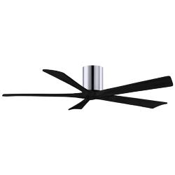 60" Matthews Irene-5H Chrome and Black Hugger Ceiling Fan with Remote