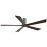 60" Matthews Irene-5H Chrome and Walnut Hugger Ceiling Fan with Remote