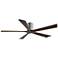 60" Matthews Irene-5H Chrome and Walnut Hugger Ceiling Fan with Remote