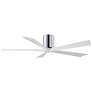 60" Matthews Irene-5H Chrome and White Hugger Ceiling Fan with Remote