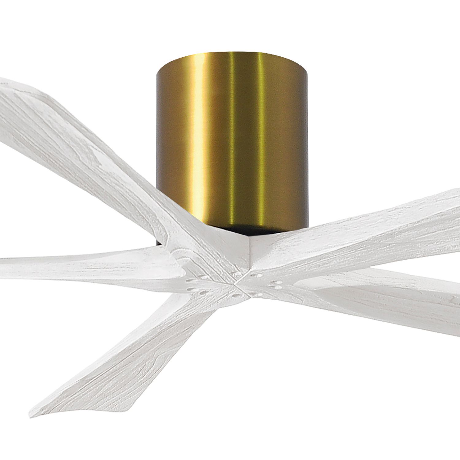 Image 2 60" Matthews Irene-5H Damp Brass White Hugger Ceiling Fan with Remote more views