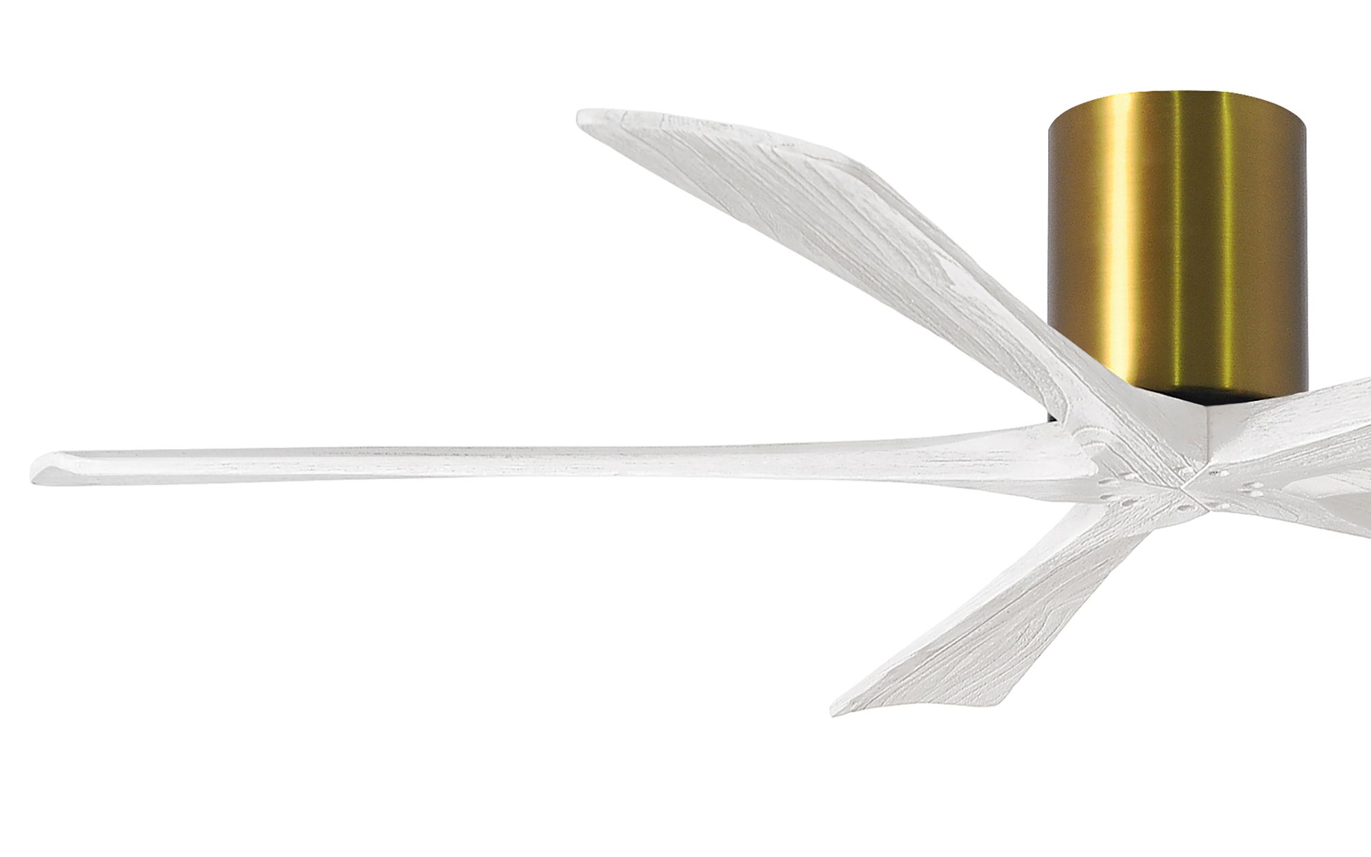 Image 3 60" Matthews Irene-5H Damp Brass White Hugger Ceiling Fan with Remote more views
