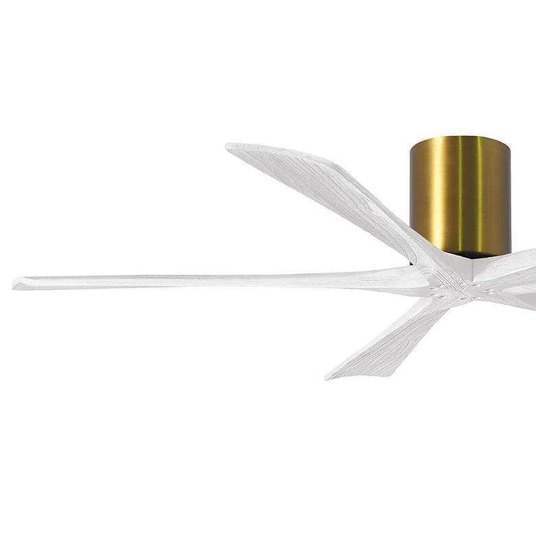 Image 3 60" Matthews Irene-5H Damp Brass White Hugger Ceiling Fan with Remote more views