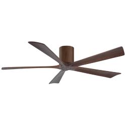 60" Matthews Irene-5H Damp Walnut Hugger Ceiling Fan with Remote