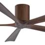 60" Matthews Irene-5H Damp Walnut Hugger Ceiling Fan with Remote