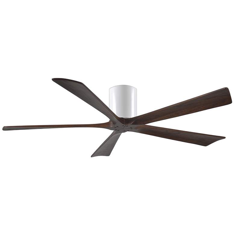 Image 1 60 inch Matthews Irene-5H Damp White Walnut Hugger Ceiling Fan with Remote