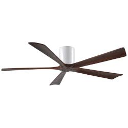 60" Matthews Irene-5H Damp White Walnut Hugger Ceiling Fan with Remote