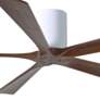 2_60" Matthews Irene-5H Damp White Walnut Hugger Ceiling Fan with Remote more views