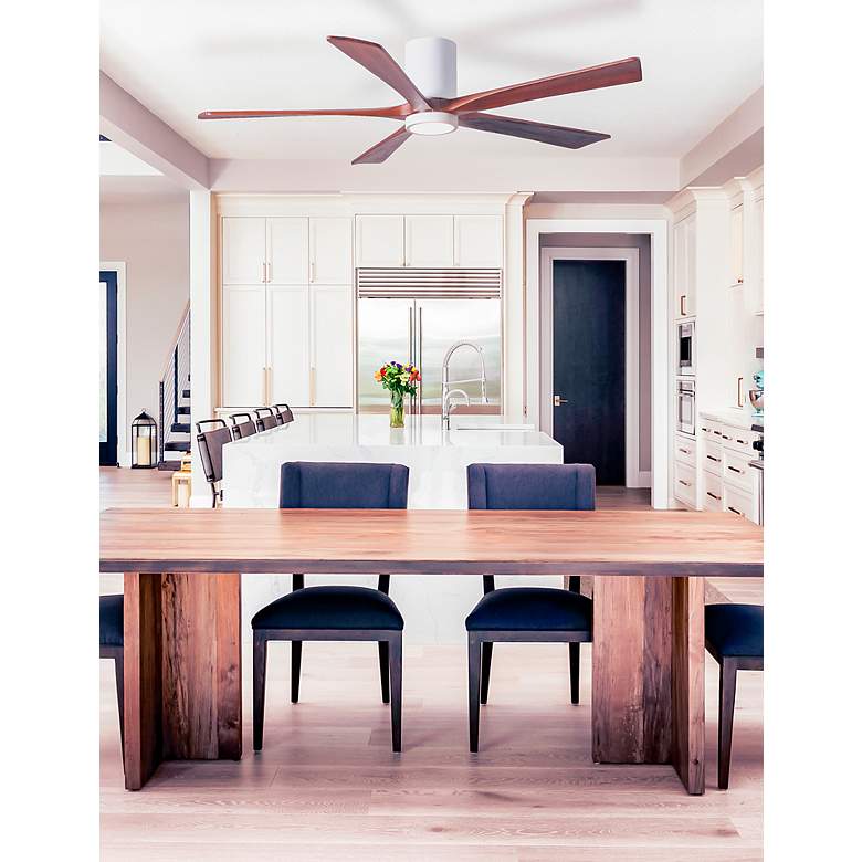 Image 6 60" Matthews Irene-5H Damp White Walnut Hugger Ceiling Fan with Remote more views