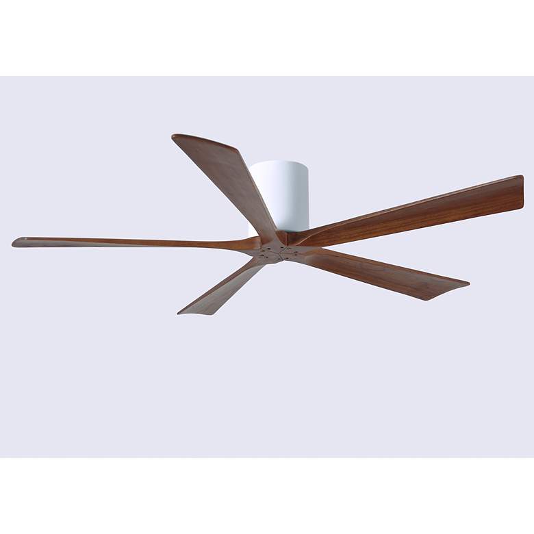 Image 7 60" Matthews Irene-5H Damp White Walnut Hugger Ceiling Fan with Remote more views