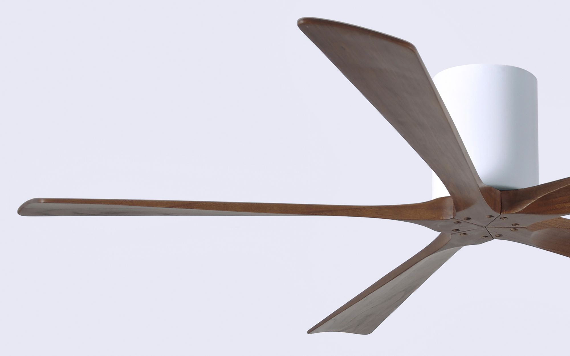 60" Matthews Irene-5H Damp White Walnut Hugger Ceiling Fan with Remote