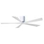 60" Matthews Irene-5H Gloss White Hugger Ceiling Fan with Remote