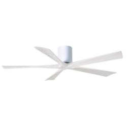 60" Matthews Irene-5H Gloss White Hugger Ceiling Fan with Remote