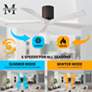 60" Matthews Irene-5H Gloss White Hugger Ceiling Fan with Remote