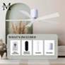 60" Matthews Irene-5H Gloss White Hugger Ceiling Fan with Remote
