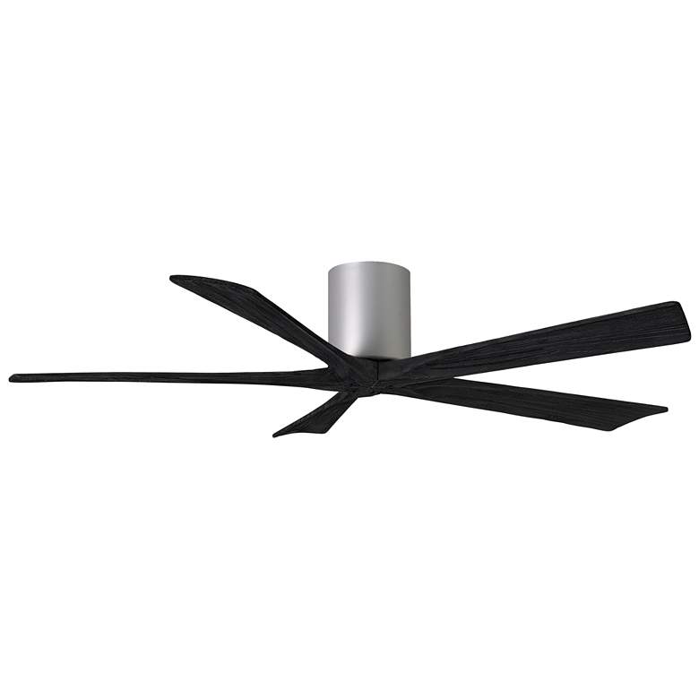 Image 1 60" Matthews Irene-5H Nickel and Black Hugger Ceiling Fan with Remote