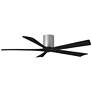 60" Matthews Irene-5H Nickel and Black Hugger Ceiling Fan with Remote