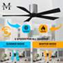 60" Matthews Irene-5H Nickel and Black Hugger Ceiling Fan with Remote