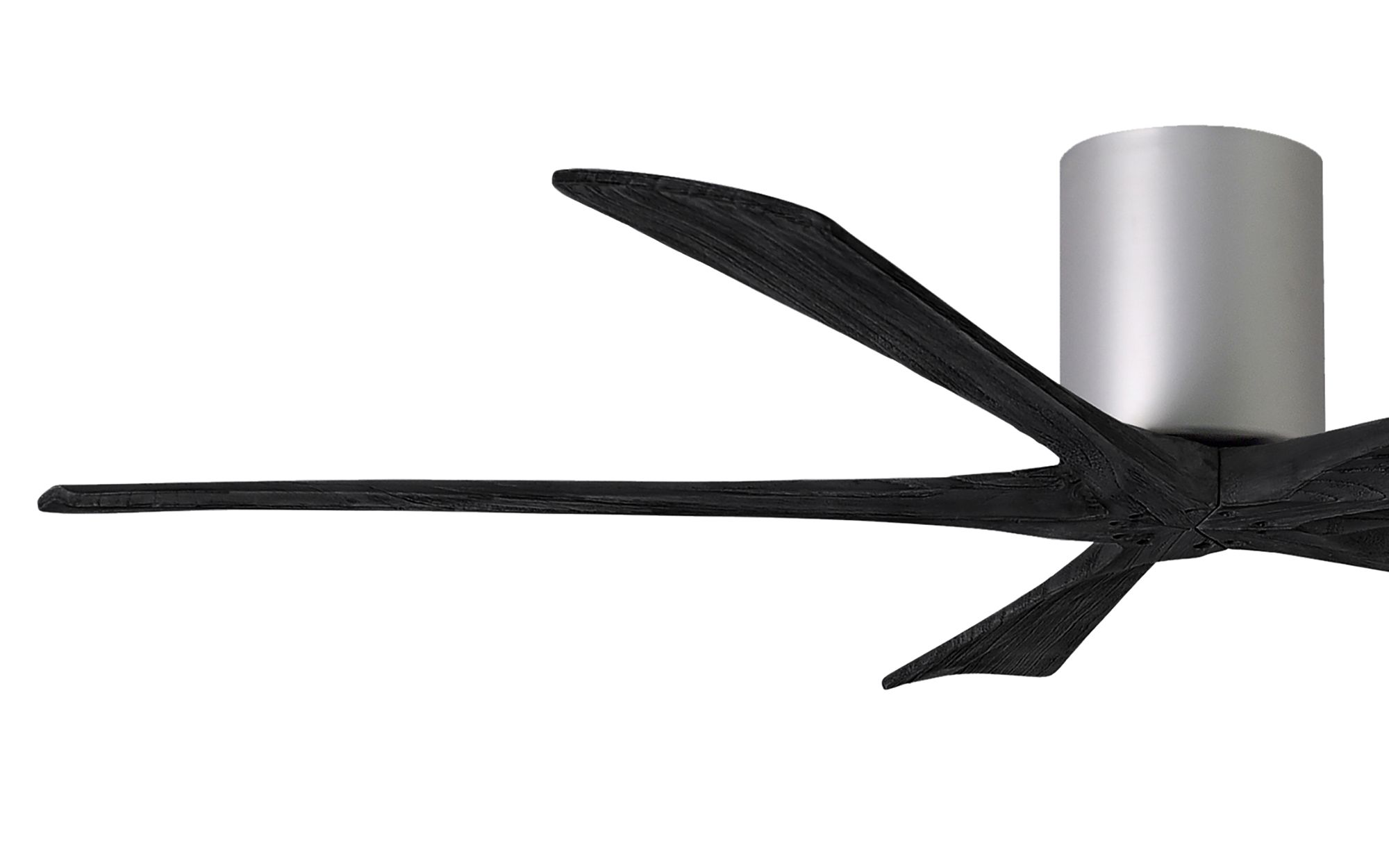 Image 3 60" Matthews Irene-5H Nickel and Black Hugger Ceiling Fan with Remote more views