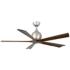 60" Matthews Irene-5H Nickel and Walnut Hugger Ceiling Fan with Remote