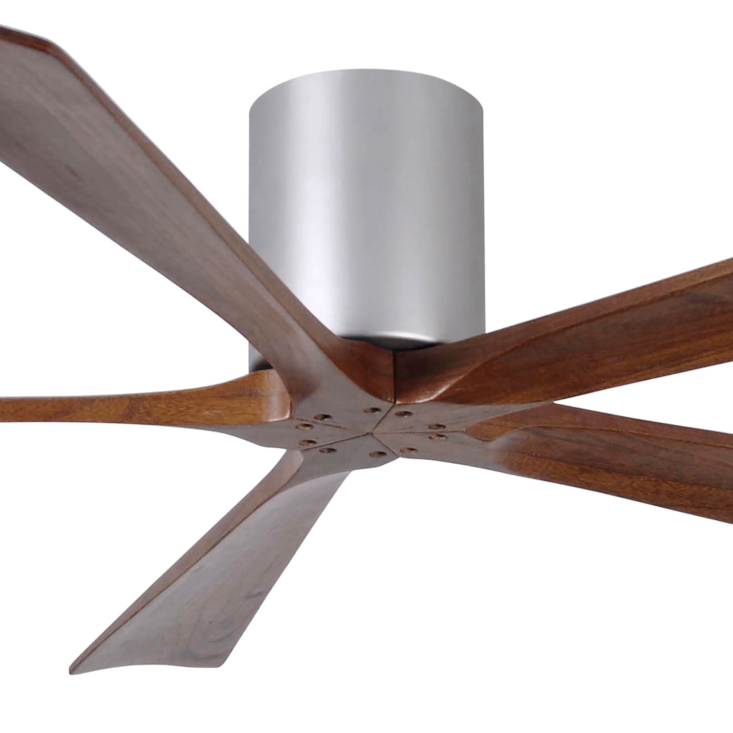 Image 2 60" Matthews Irene-5H Nickel and Walnut Hugger Ceiling Fan with Remote more views