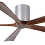 2_60" Matthews Irene-5H Nickel and Walnut Hugger Ceiling Fan with Remote more views