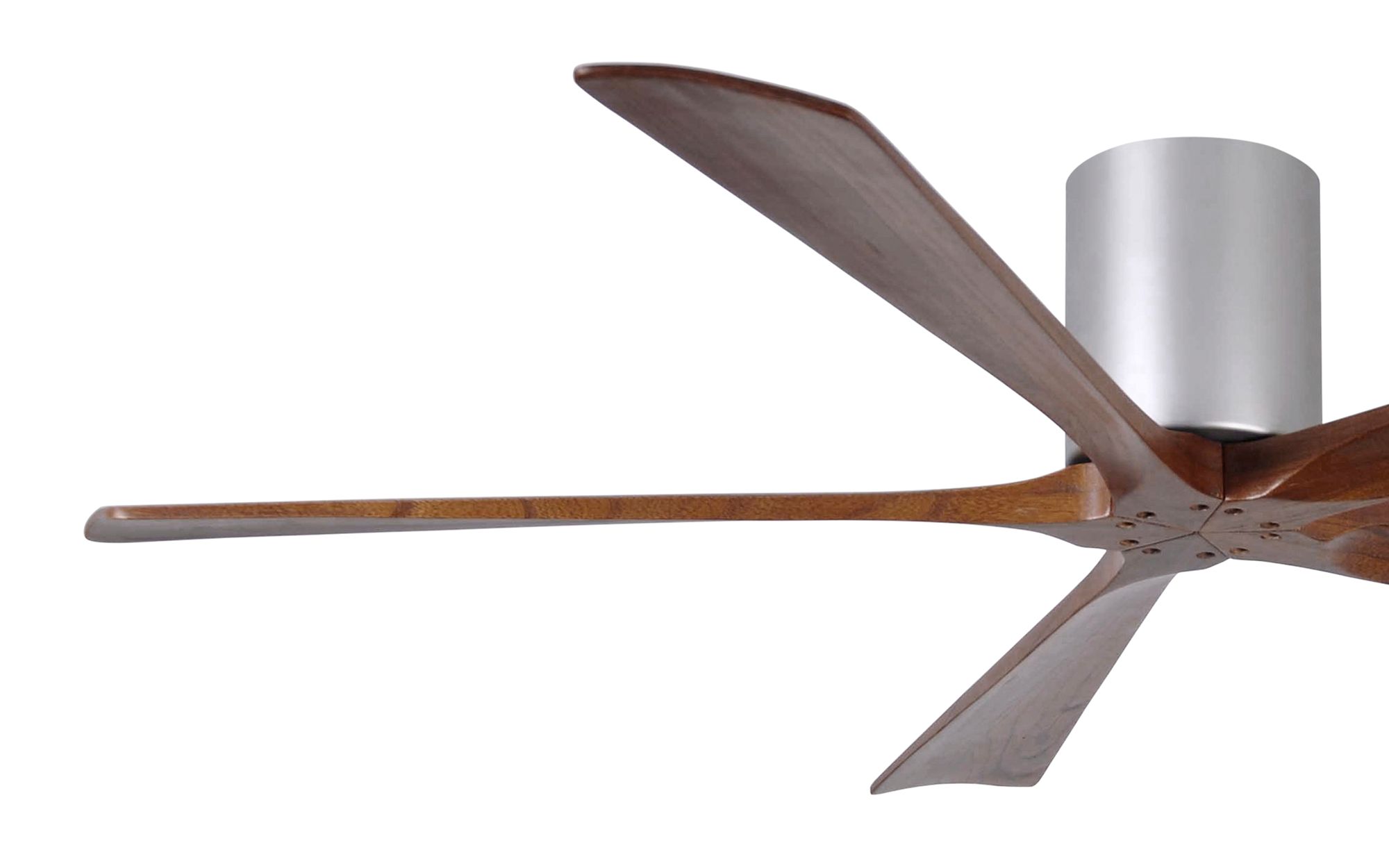 Image 3 60" Matthews Irene-5H Nickel and Walnut Hugger Ceiling Fan with Remote more views