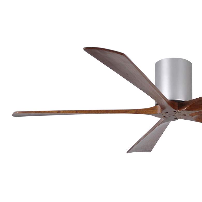 Image 3 60" Matthews Irene-5H Nickel and Walnut Hugger Ceiling Fan with Remote more views