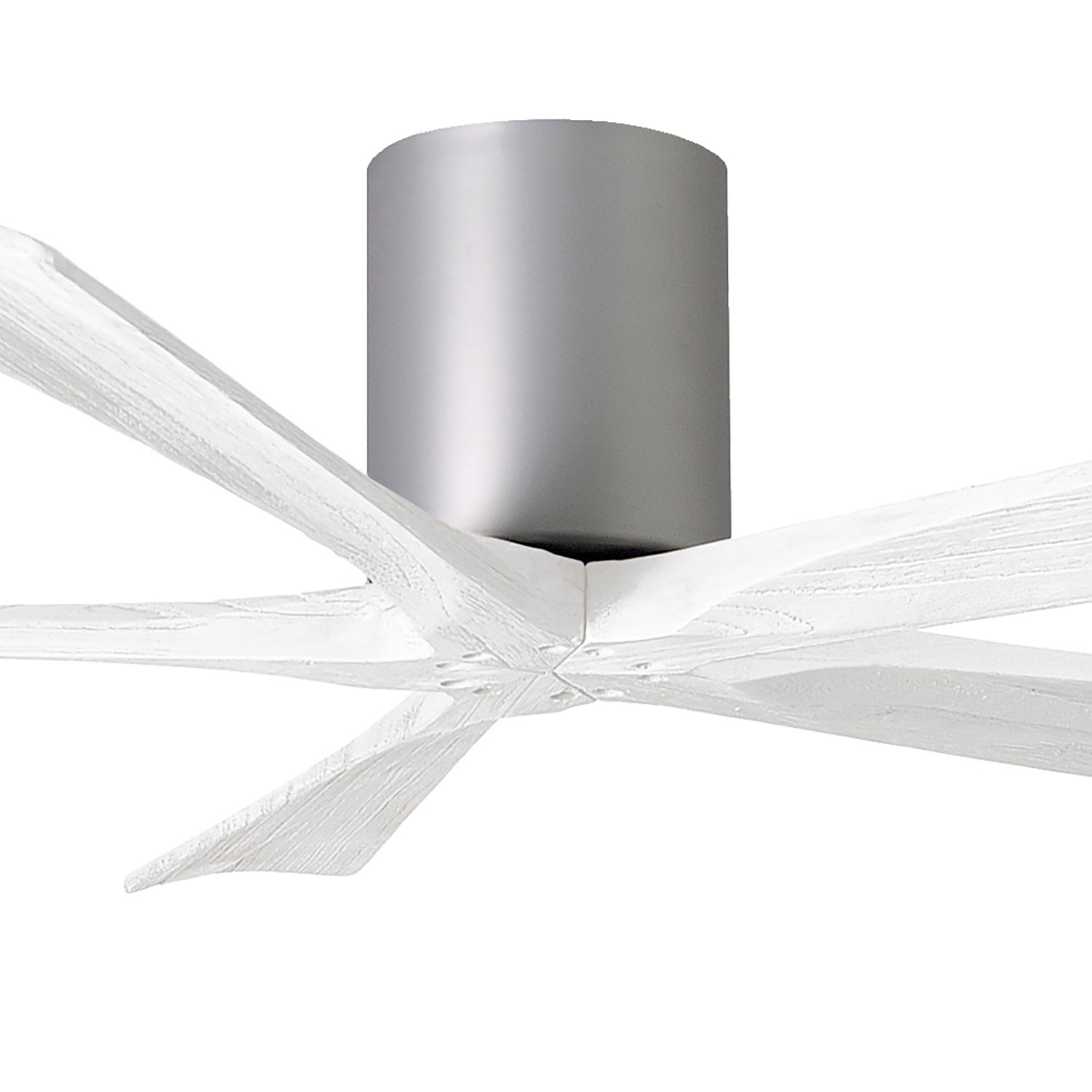 Image 2 60" Matthews Irene-5H Nickel and White Hugger Ceiling Fan with Remote more views