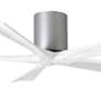 2_60" Matthews Irene-5H Nickel and White Hugger Ceiling Fan with Remote more views